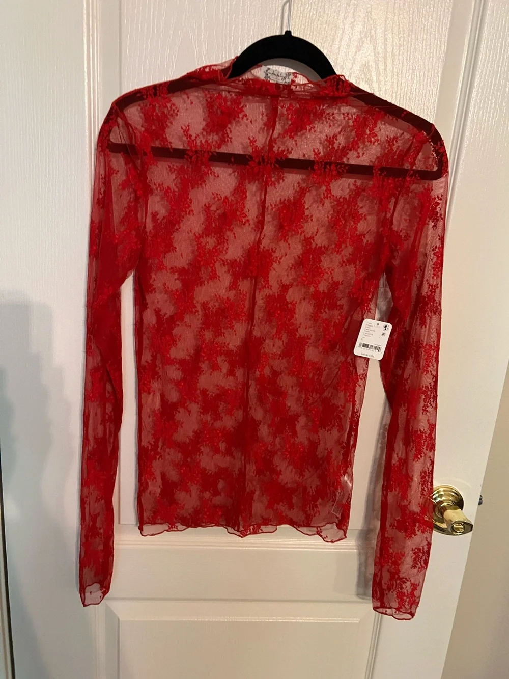 Free People Intimately Lady Lux Layering Top In Red NWT Size L - Picture 1 of 4